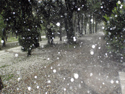 Torrential rain at the Pont d'Arc campsite