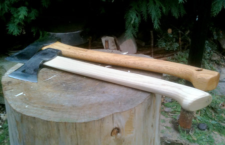 Fitting a new axe handle