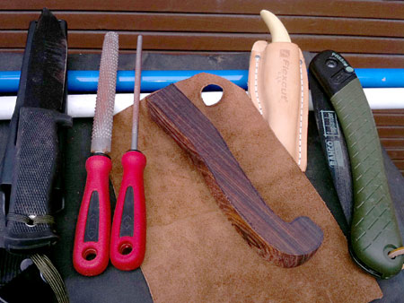 The handle before being fitted and finished