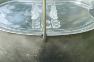 The custom hanger in place