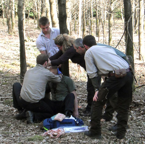 Just one of the first aid scenarios