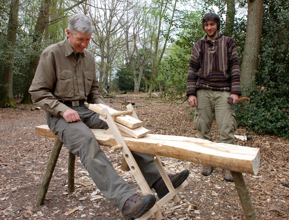 One of the groups admiring their finished shave horse