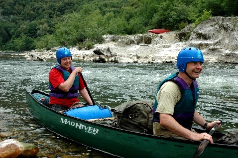 Clients canoeing in the Ardeche, France
