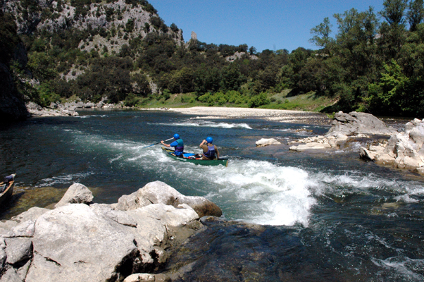 Paddling down the Ardeche Gorges, France