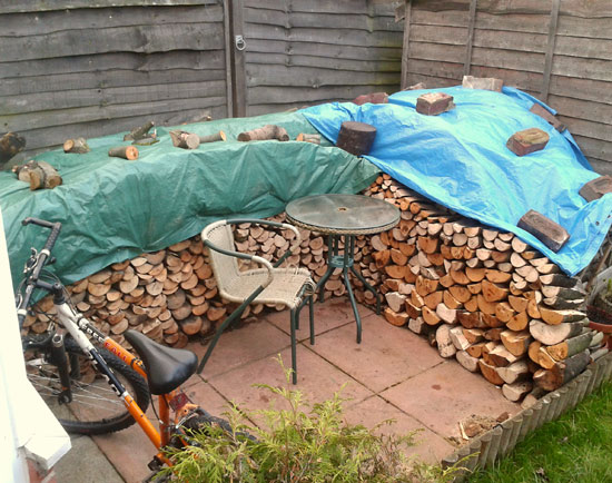 Pete's reward for many hours of log splitting...