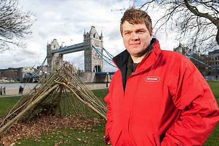 Ray Mears on location for this year's Climate Cops campaign