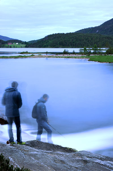 A pair of very keen fishermen on the first evening