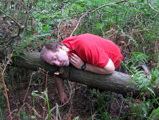 Course leader Keith Whitehead gets a splinter on the WEM2