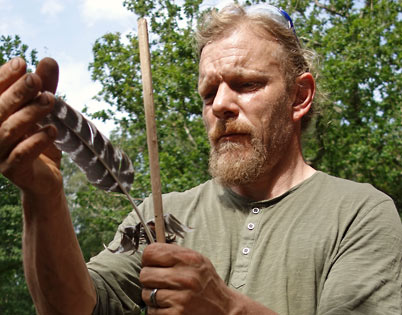 Woodlore's specialist instructor and flint knapping expert Will Lord