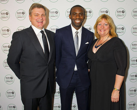Ray with Fabrice Muamba and Beth Chesney-Evans (mother of Guy Evans whom the Guy Evans award is named in honour of after Guy lost his life in 2008)
