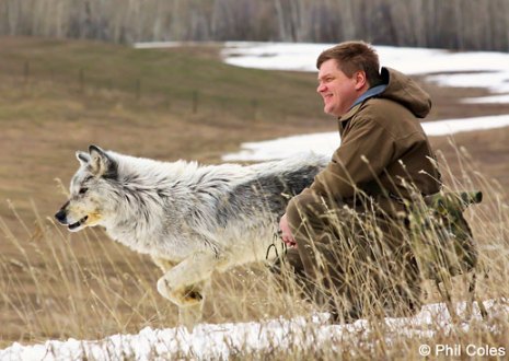 Ray during filming for the 'Wolves' episode of Survival with Ray Mears, Idaho