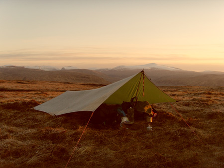 The Hilleberg Tarp in use in Scotland