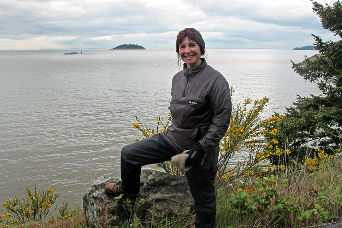 Jane with her Buffalo Active Lite Shirt on Vancouver Island