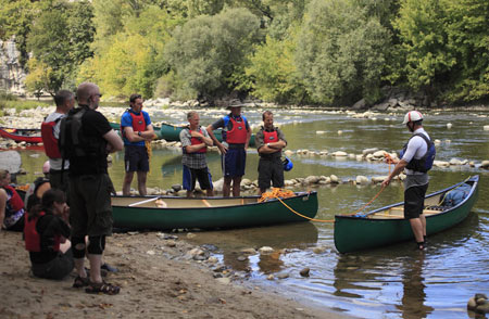 Blue teaching rescue techniques